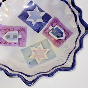 Hanukkah Bowl, Star of David Ceramic Dish, Candy Dish EUC